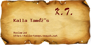 Kalla Tamás névjegykártya