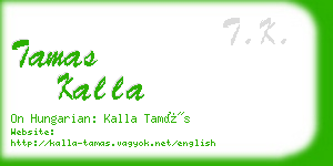 tamas kalla business card